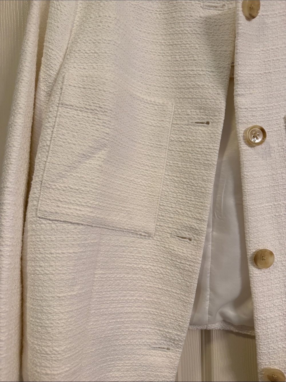 Banana Republic White Collarless Textured Button Jacket - Picture 7 of 10